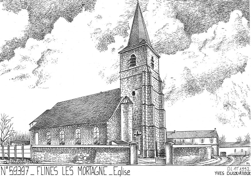 N 59397 - FLINES LES MORTAGNE - église